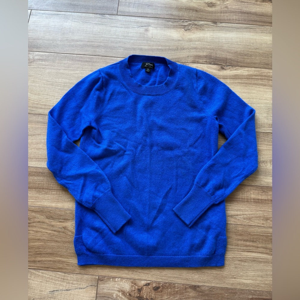 J. Crew Blue Cashmere Sweater Sz XS